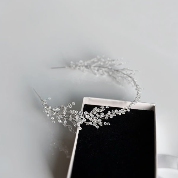 Maeve - coronita cu cristale transparente pentru mirese (handmad