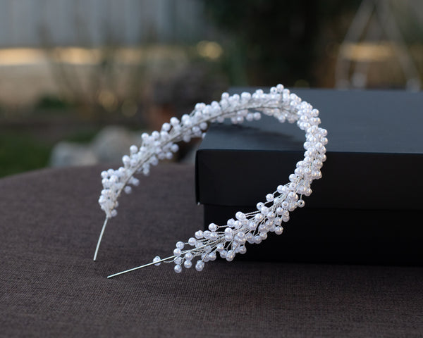 PEARL - coronita cu perle pentru mirese (handmade)