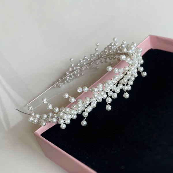 ALISSE - coronita cu perle pentru mirese (handmade)