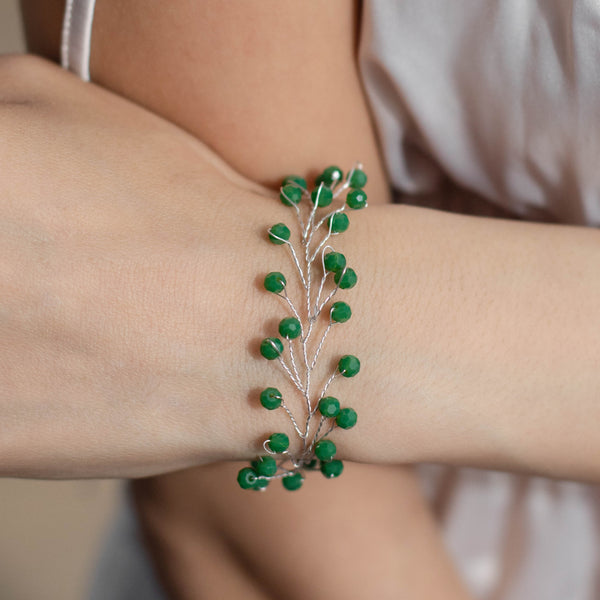 Bratari domnisoare de onoare - cu cristale verzi (handmade)