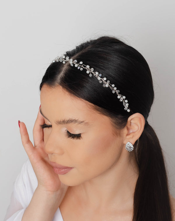 LAYLANI - accesoriu de par cu perle si cristale (handmade)